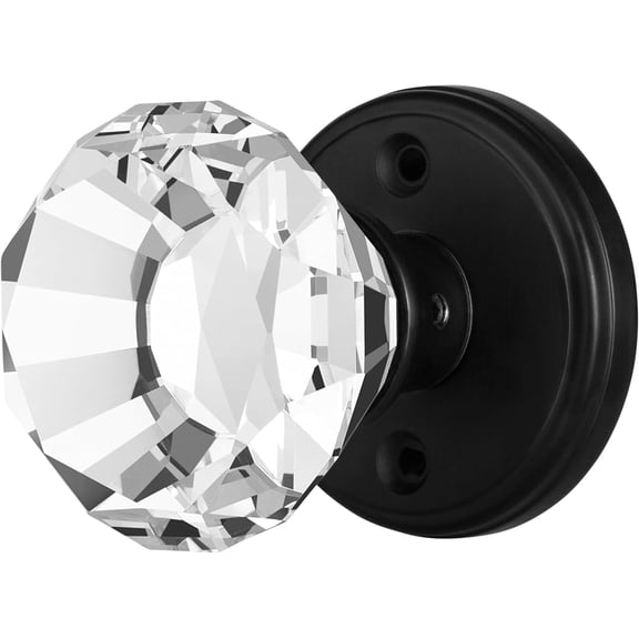 Balin Designs Crystal Doorknob (Antique Crystal) - Decorative Hardware Interior Keyless Passage Door Lock for Hallway Passage, Kitchen, or Other Doors (1 Pack)