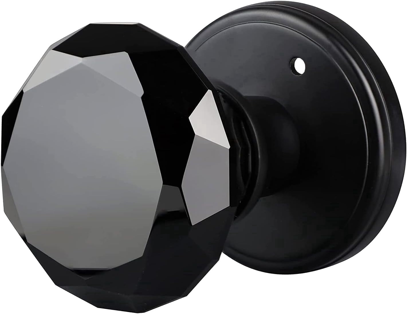 Balin Designs Crystal Doorknob by Balin Designs (Matte Black) - Decorative Hardware Interior Keyless Passage Door Lock for Hallway Passage, Kitchen, or Other Doors (1 Pack)