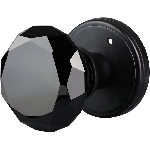 Balin Designs Crystal Doorknob by Balin Designs (Matte Black) - Decorative Hardware Interior Keyless Passage Door Lock for Hallway Passage, Kitchen, or Other Doors (1 Pack)