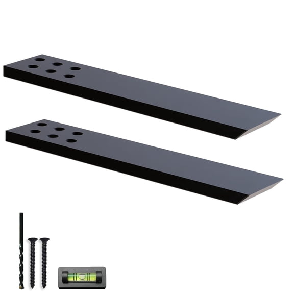 Balin Designs Hidden Countertop Support Brackets 12 Inch, Set of 2 (1/2" Thick, 12"×2.5"), Flat Knee Wall Heavy Duty Granite Countertop Brackets, Metal Corbels for Quartz, Granite, Wood, Concrete