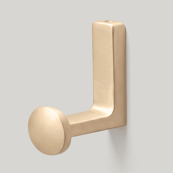 Balin Designs Livi Wall Hook, Decorative Metal Wall Storage, Brushed Brass
