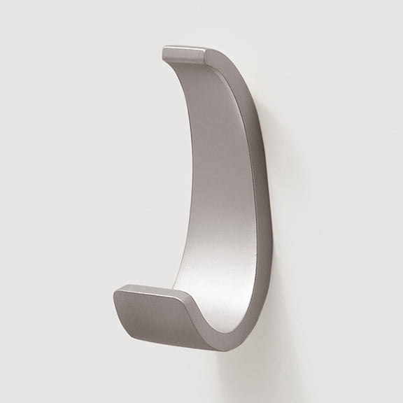 Balin Designs Vale Wall Hook, Angular Metal Coat and Hat Hanger, Satin Nickel