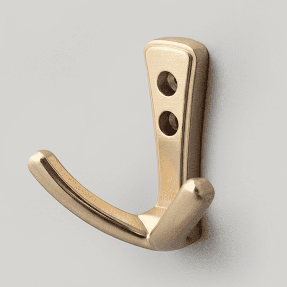 Balin Designs Wren Wall Hook, Compact Metal Hanger for Home, Brushed Brass