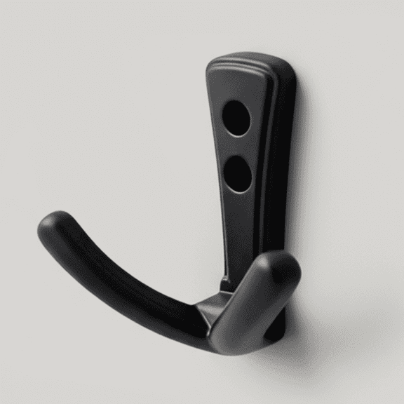 Balin Designs Wren Wall Hook, Compact Metal Hanger for Home, Matte Black
