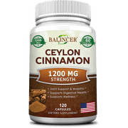 Balincer Ceylon Cinnamon Supplement, 1200mg Per Serving, 120 Veggie Capsules, Supports Joint & Digestive Health