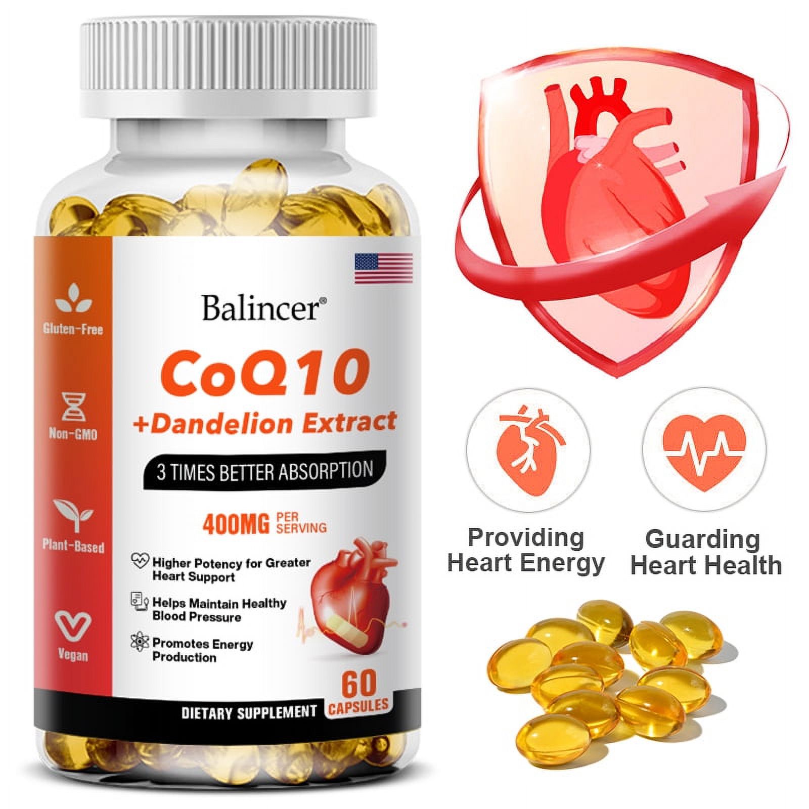 Balincer CoQ10+ Dandelion Extract 400 mg Softgel, Antioxidant