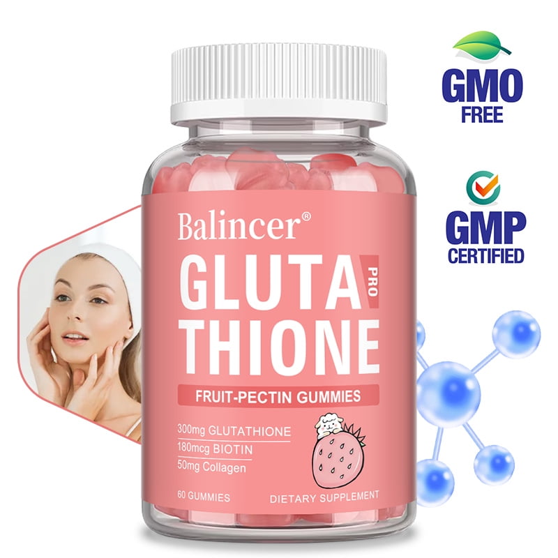 Balincer Glutathione Gummies, Contain Hydrolyzed Collagen, Improve Skin Health, 60 Count