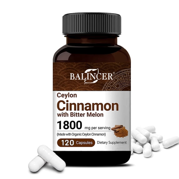 Balincer Organic Ceylon Cinnamon Supplement, 120 Capsules, Supports Metabolic Wellness & Antioxidant Health