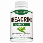 Balincer Theacrine Supplement, 100mg, 120 Capsules, Supports Focus & Healthy Energy