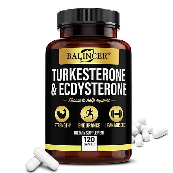 Balincer Turkesterone & Ecdysterone Supplement, 120 Capsules, Supports Strength, Endurance & Workout