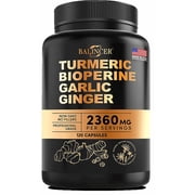 Balincer Turmeric Complex Supplement, Turmeric & Garlic Root Blend, 2360mg, 120 Capsules, Immune Joint Support