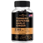 Balincer Turmeric Garlic Ginger Supplement with Bioperine Gluten-Free Vegan 120 Softgels