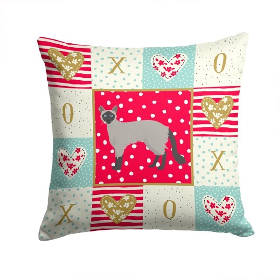 Balinese 1 Cat Love Fabric Decorative Pillow Red