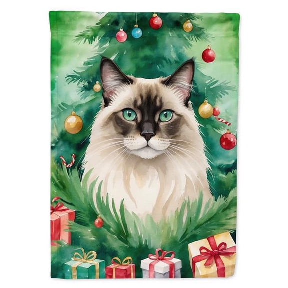 Balinese Cat Christmas House Flag - Multicolor - 40 x 28 in. - Dual-Sided Print