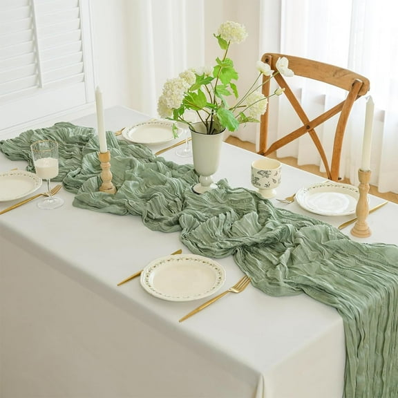 Balinese Gauze Table Flags and Pleated Tablecloths for Wedding Party Decorations with Elegant Draping and Flowing Fabric for Outdoor Celebrations and Formal Events Topliu