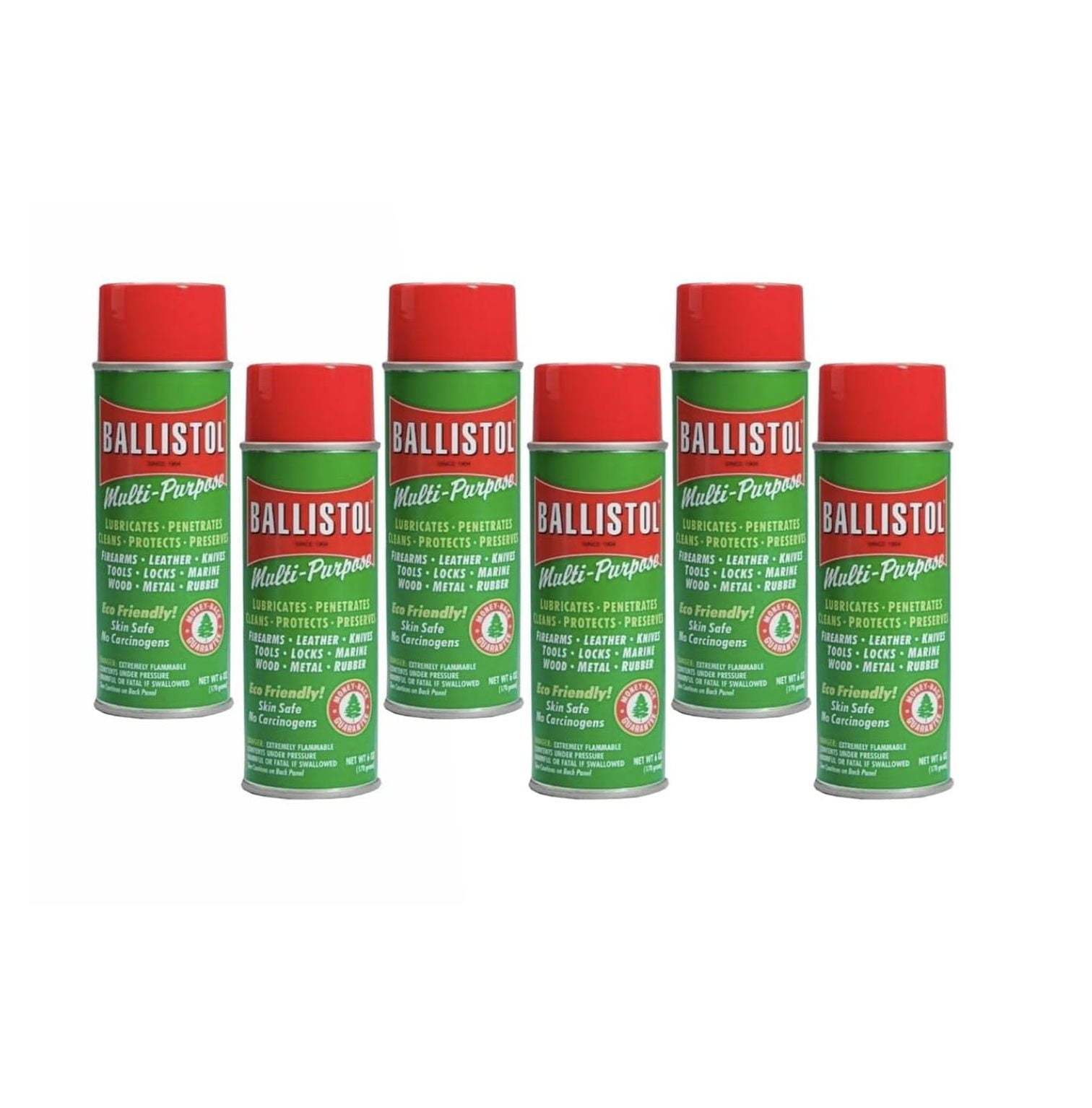Balistol Multi-Purpose Oil, Aerosol Spray Lubricant Cleaner Protectant, 6 oz Can, 6 Pack