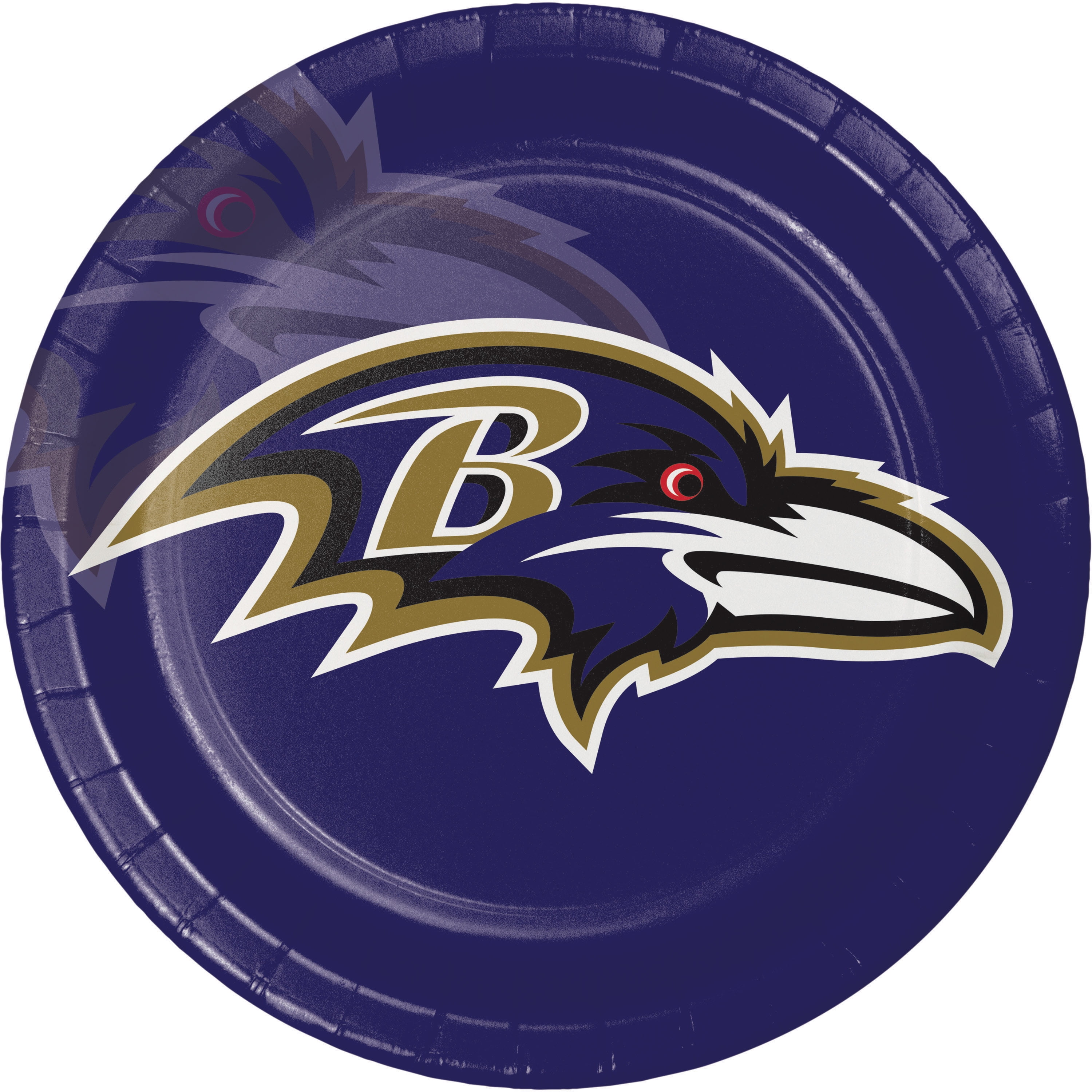 Balitmore Ravens Round Paper Plates 24 Count for 24 Guests