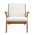 thumbnail image 1 of Balkene Home Cream Lounge Armchair | Wood | Modern Scandinavian Artfully Angled Arms Indoor, Outdoor, 1 of 13
