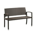 thumbnail image 1 of Balkene Home Miles Patio Wicker Steel Frame Bench Attractive Woven Design Easy Assembly Lightweight Patio Garden Setting - Mocha, 1 of 11