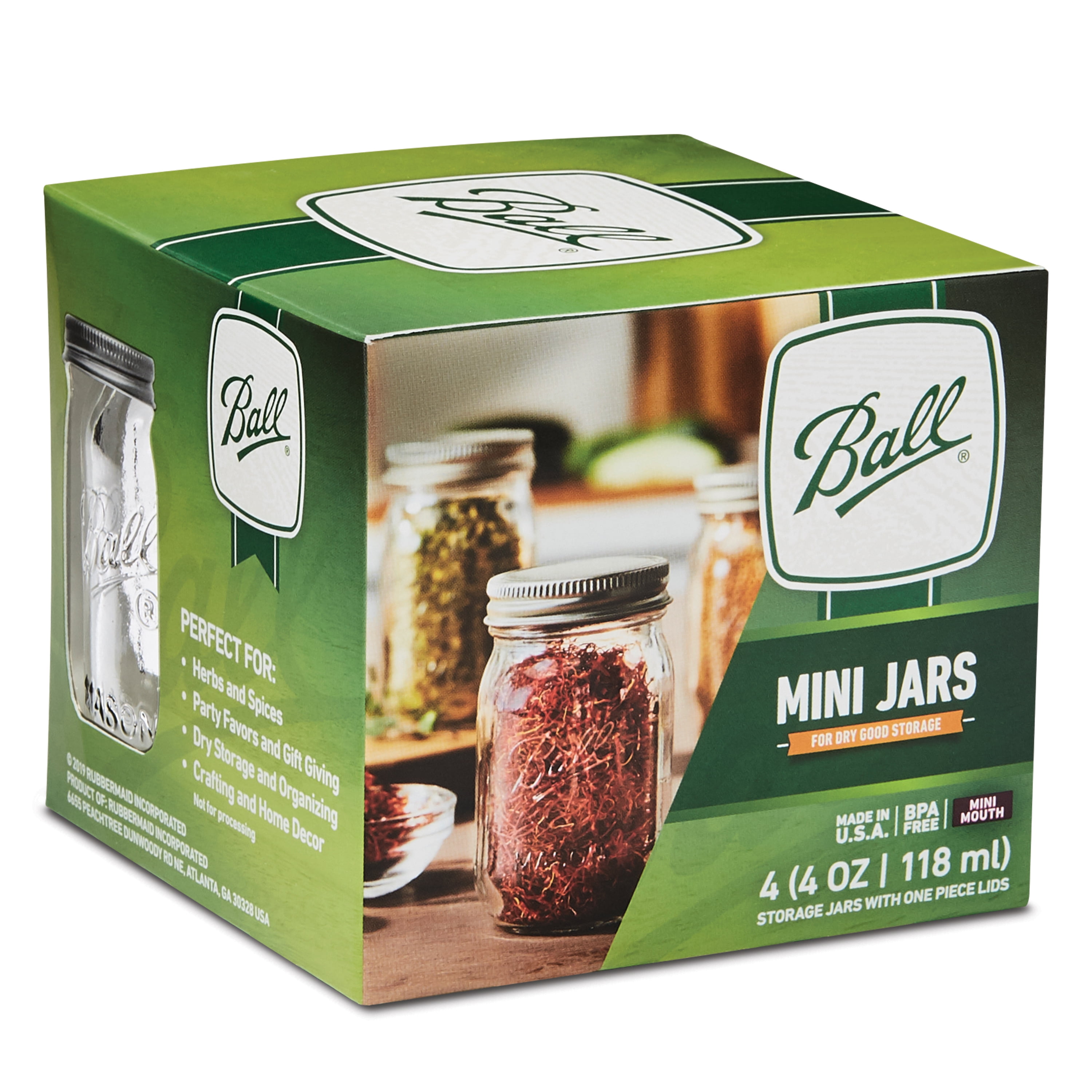 Ball Mini Storage Jars, Clear, 4 oz - 4 pack