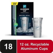 Ball Aluminum Cup, Disposable Recyclable Cold-Drink Cups, 12 oz. Cups, 18 Count