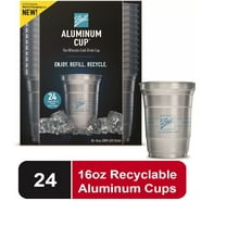 Ball Aluminum Cup, Disposable Recyclable Cold-Drink Cups, 16 oz. Cups, 24 Count