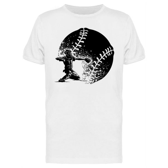 Ball And Baseball Catcher T-Shirt Men -Image by Shutterstock, Male 3X-Large