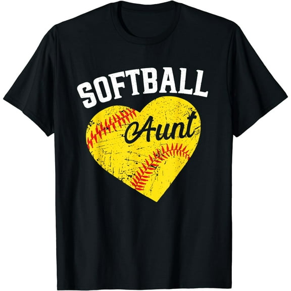 Ball Aunt Heart Softball T-Shirt