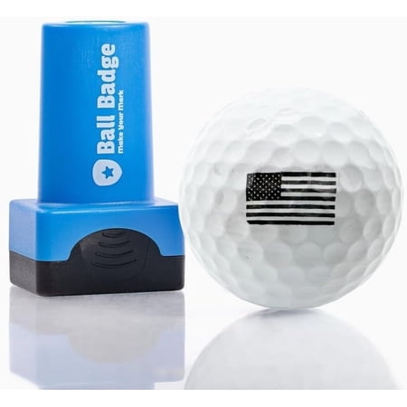 Ball Badge - Golf Ball Stamp, Self-Inking Golf Ball Stamper, Golf Ball Marker, Reusable Golf Ball Marking Tool to Identify Golf Balls, Reusable Ink Stamp for Golf Balls (American Flag)