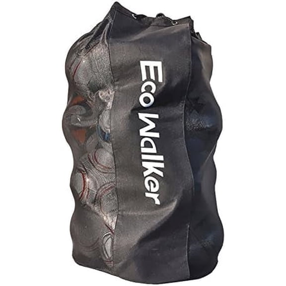 Eco Walker Heavy Duty Mesh Ball Bag Holds 16 Soccer Balls Drawstring Equipment Bag with Adjustable Shoulder Strap