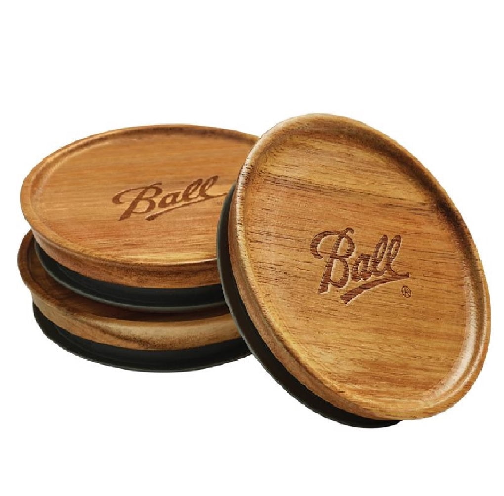 Ball Ball 2141326 Wide Mouth Mason Jar Lid, Acacia Wood