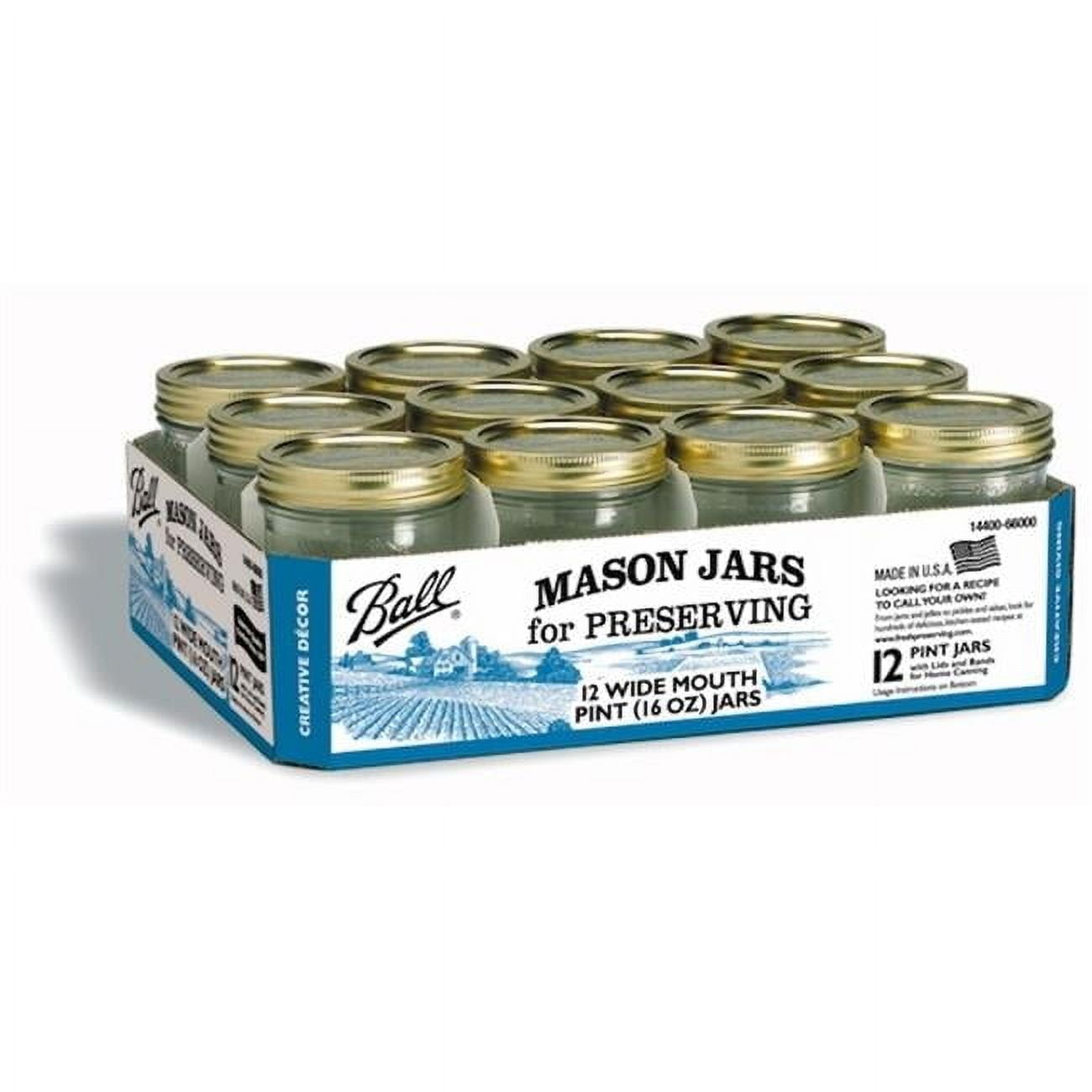 Ball Wide Mouth Glass Canning Jars (12 Count)