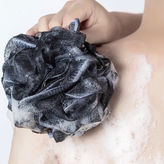 Ball Bath Sponge Bathroom Accessories Pe Replacement Shower Washcloths Adult Body Wash Brush Clean Exfoliating Smile Home