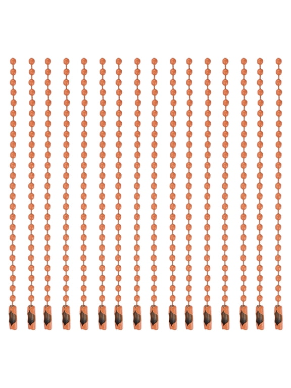 Ball Bead Chain Beaded Necklace Chains 4 Inch 2.4mm/0.1inch for Jewelry Making,Pack of 100(Orange)