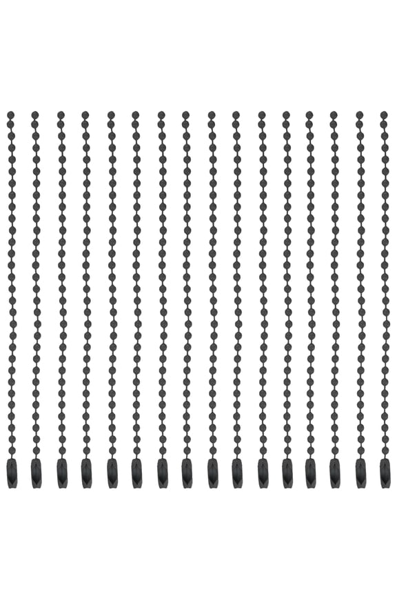 Ball Bead Chain Beaded Necklace Chains 5 Inch 2.4mm/0.1inch for Jewelry Making,Pack of 36(Black)