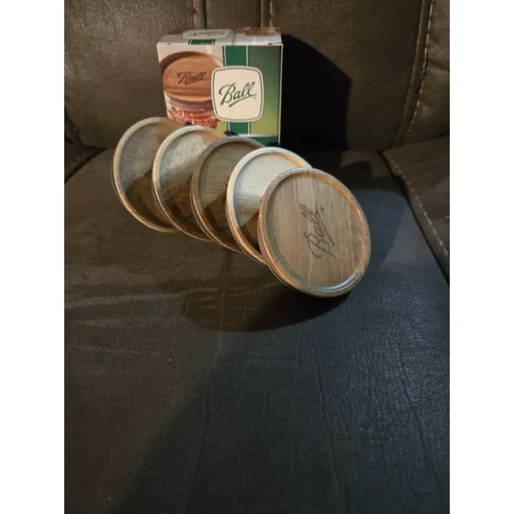 Ball Brand Wooden Storage Jar Lids (5Pack) Regular Mouth