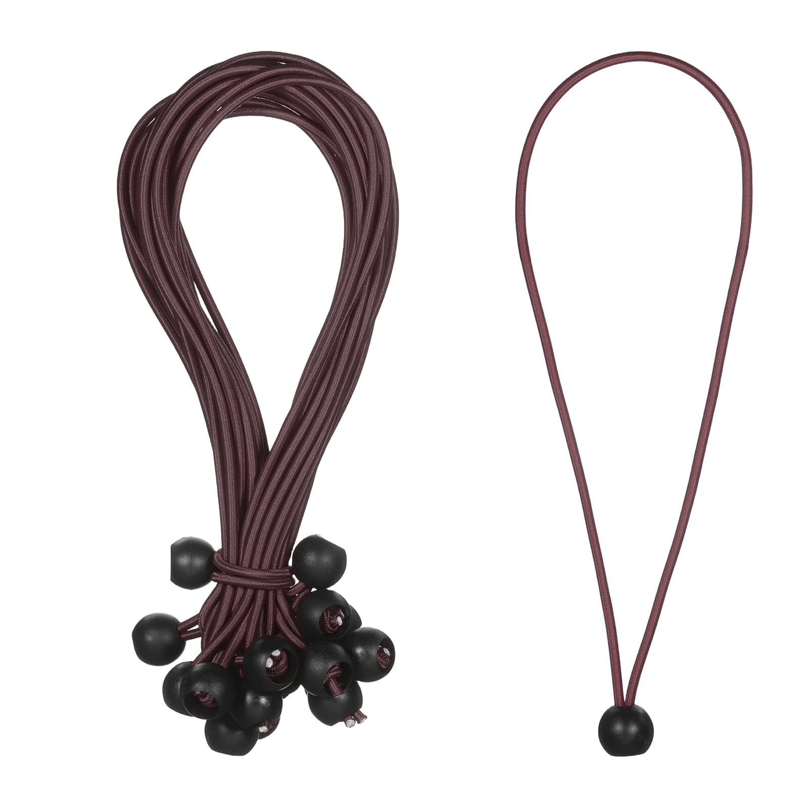 Ball Bungee Cord 12 Inch, 35 Pcs Bungee Cords with Balls Canopy Tarp Tie Downs Cords Elastic String for Outdoor Camping Cargo Shelter Tent Poles, Khaki