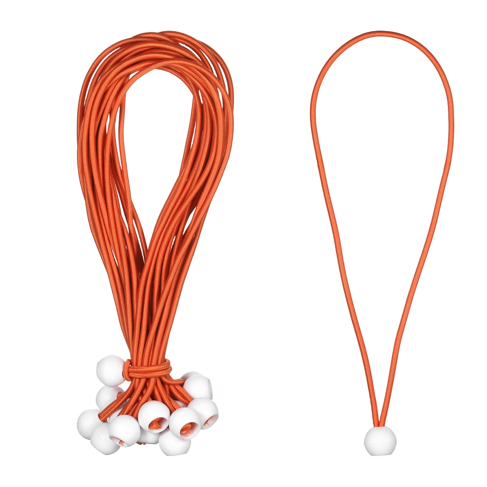 Ball Bungee Cord 12 Inch, 35 Pcs Bungee Cords with Balls Canopy Tarp Tie Downs Cords Elastic String for Outdoor Camping Cargo Shelter Tent Poles, Orange