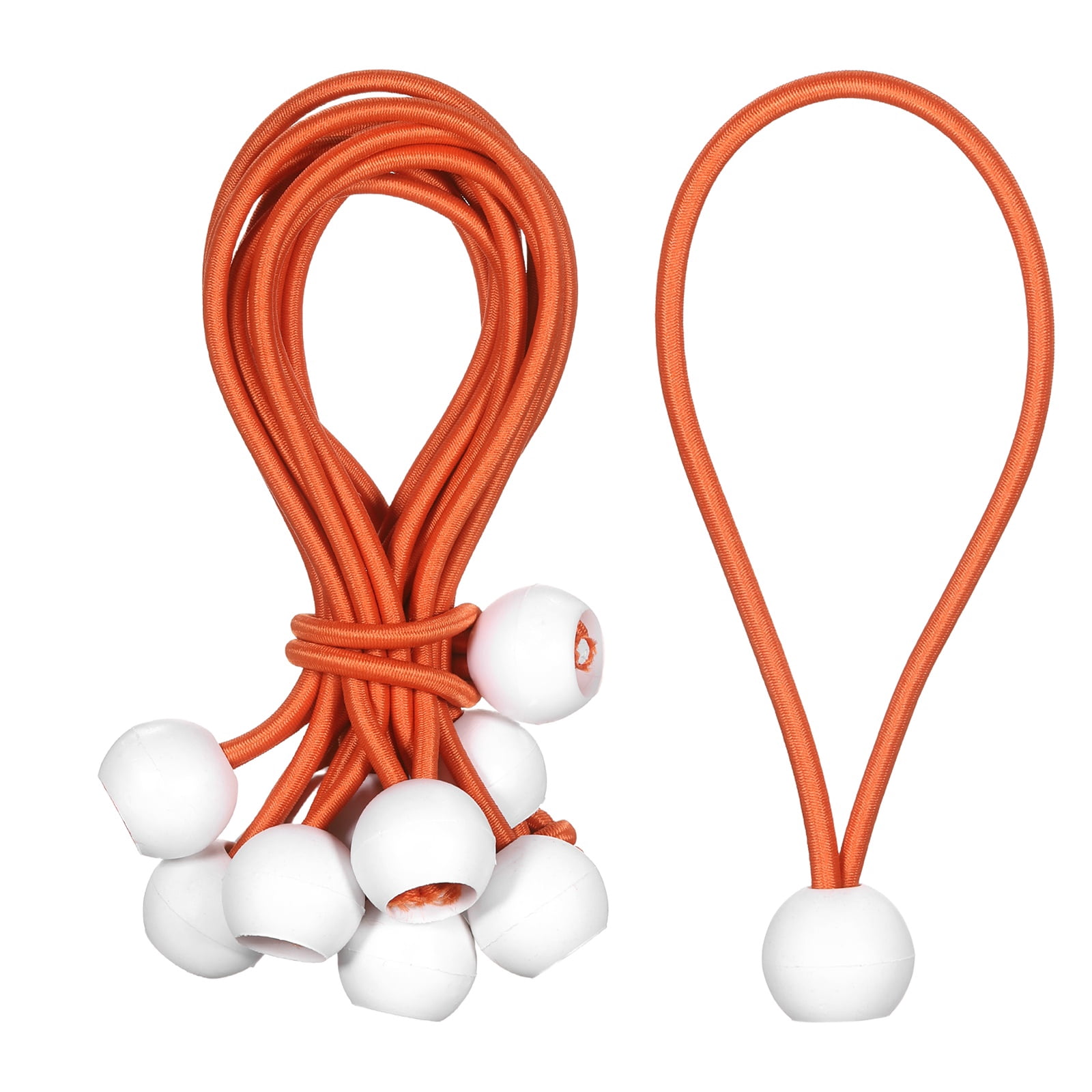 Ball Bungee Cord 6 Inch, 35 Pcs Bungee Cords with Balls Canopy Tarp Tie Downs Cords Elastic String for Outdoor Camping Cargo Shelter Tent Poles, Orange
