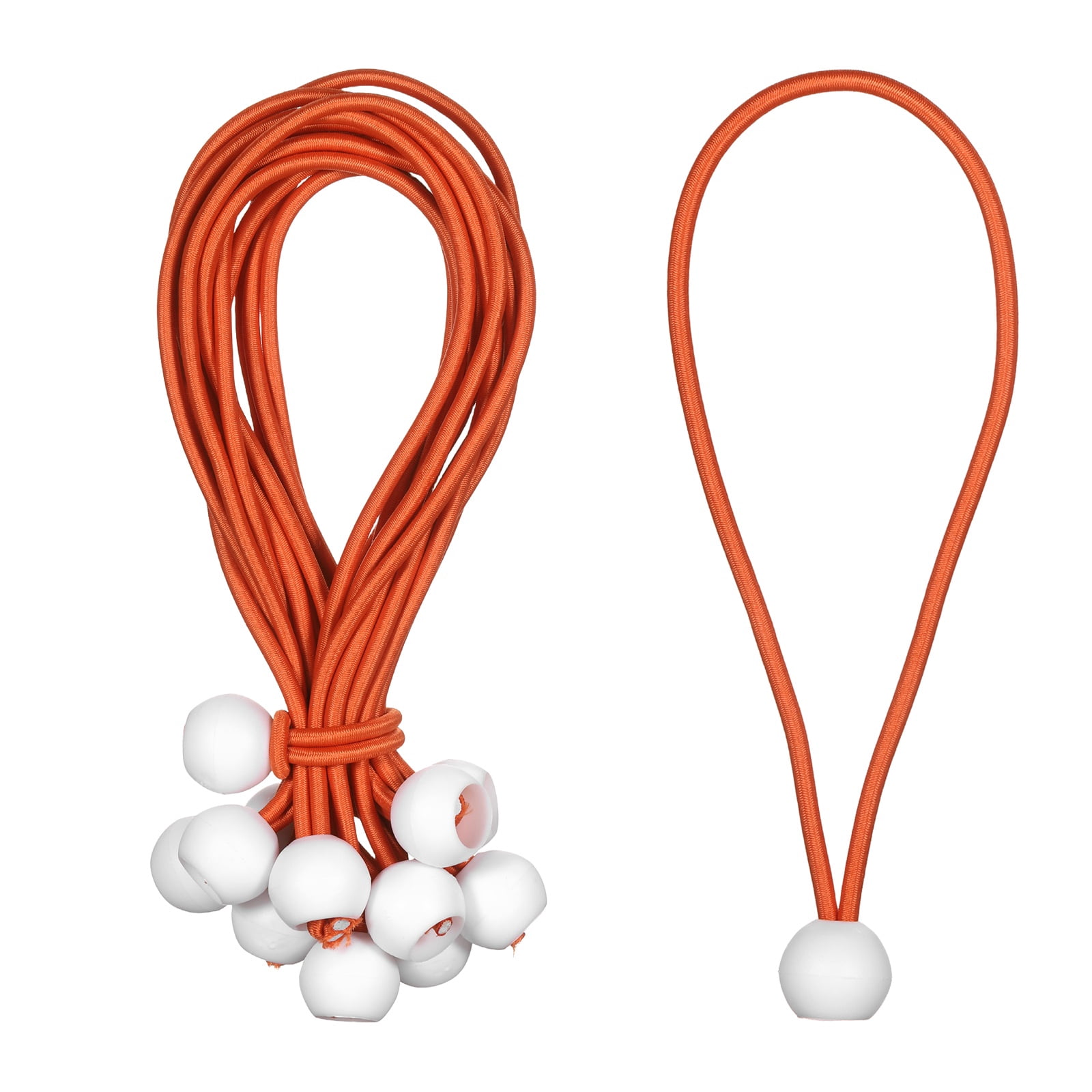 Ball Bungee Cord 8 Inch, 35 Pcs Bungee Cords with Balls Canopy Tarp Tie Downs Cords Elastic String for Outdoor Camping Cargo Shelter Tent Poles, Orange