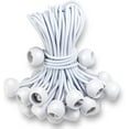 Ball Bungee Cords 6 Inch,50 PCS White Tarp Ball Bungee Ties Heavy Duty Canopy Tie Downs for