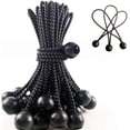 thumbnail image 1 of Ball Bungee Cords Black and White 20 pcs- Elastic String with Ball Ties for Canopy, Tarp, Tent, 1 of 5
