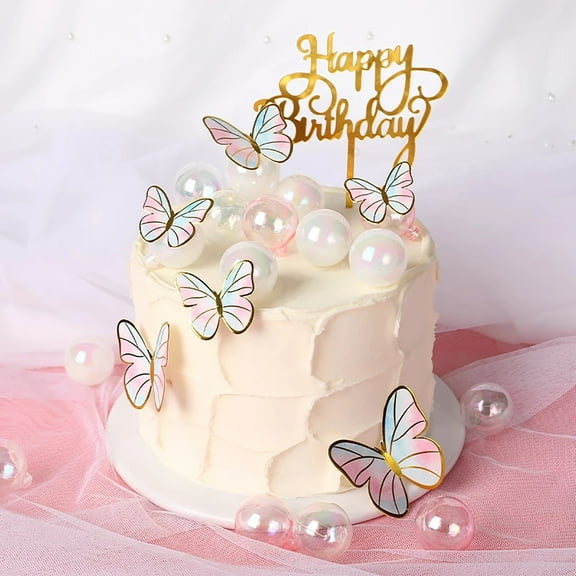 Ball Cake Picks - 10 PCS Transparent Ball Shaped Cake Topper Pearl Balls Cupcake Cake Insert Topper for Birthday Party Wedding Decoration