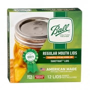 Ball 12-Pack Regular Mouth Canning Jar Lids, One-Piece Mason Jar Lids for Canning and Preserving, Replacement Lids for Ball Regular Mouth Mason Jars