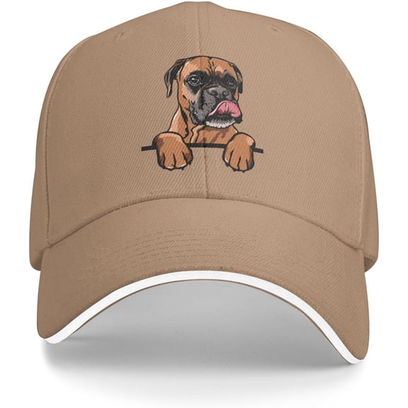 Ball Cap Dog Beach Baseball Cap for Men's Boxer Peeking Dogs Funny Caps