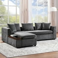 thumbnail image 1 of Ball & Cast Modular L-Shaped Sectional Sofa with Storage - 93.7" Chenille Fabric Couch, Deep Seating & Matching Pillows, Modern Living Room Furniture, 1 of 10
