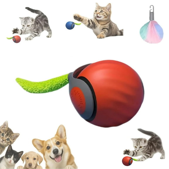 Ball Cat Toy, Starkball Cat Toy with Replacement Tail, Smart Modes & Dual-Speed Adjustment, Rechargeable ,Cat Ball Track Toys for Indoor Cats, for Carpets and Floors