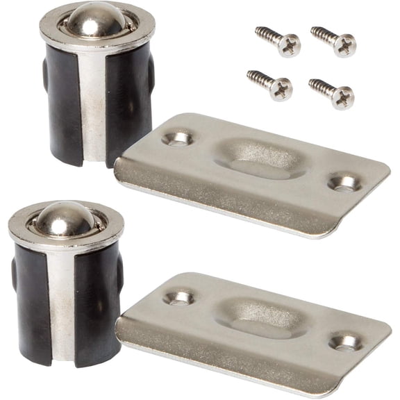 Ball Catch Door Hardware for Closet, Satin Nickel 2 Pack