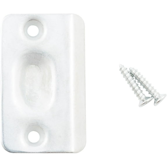 Ball Catch Strike Plate, 2-1/4" x 1-3/8", Satin Chrome by Stone Harbor Hardware