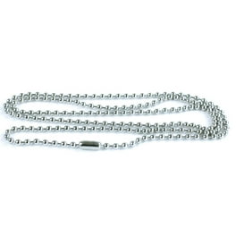 SilverCloseOut Stainless Steel Classic Unisex Dog Tag Bead Chain 3.0mm 18 Walmart